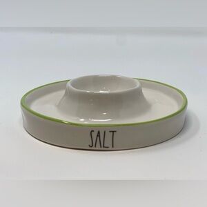 Rae Dunn Margarita SALT RIMMER, Cinco De Mayo, Fiesta, White With Green Trim